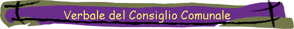 Verbale del Consiglio Comunale