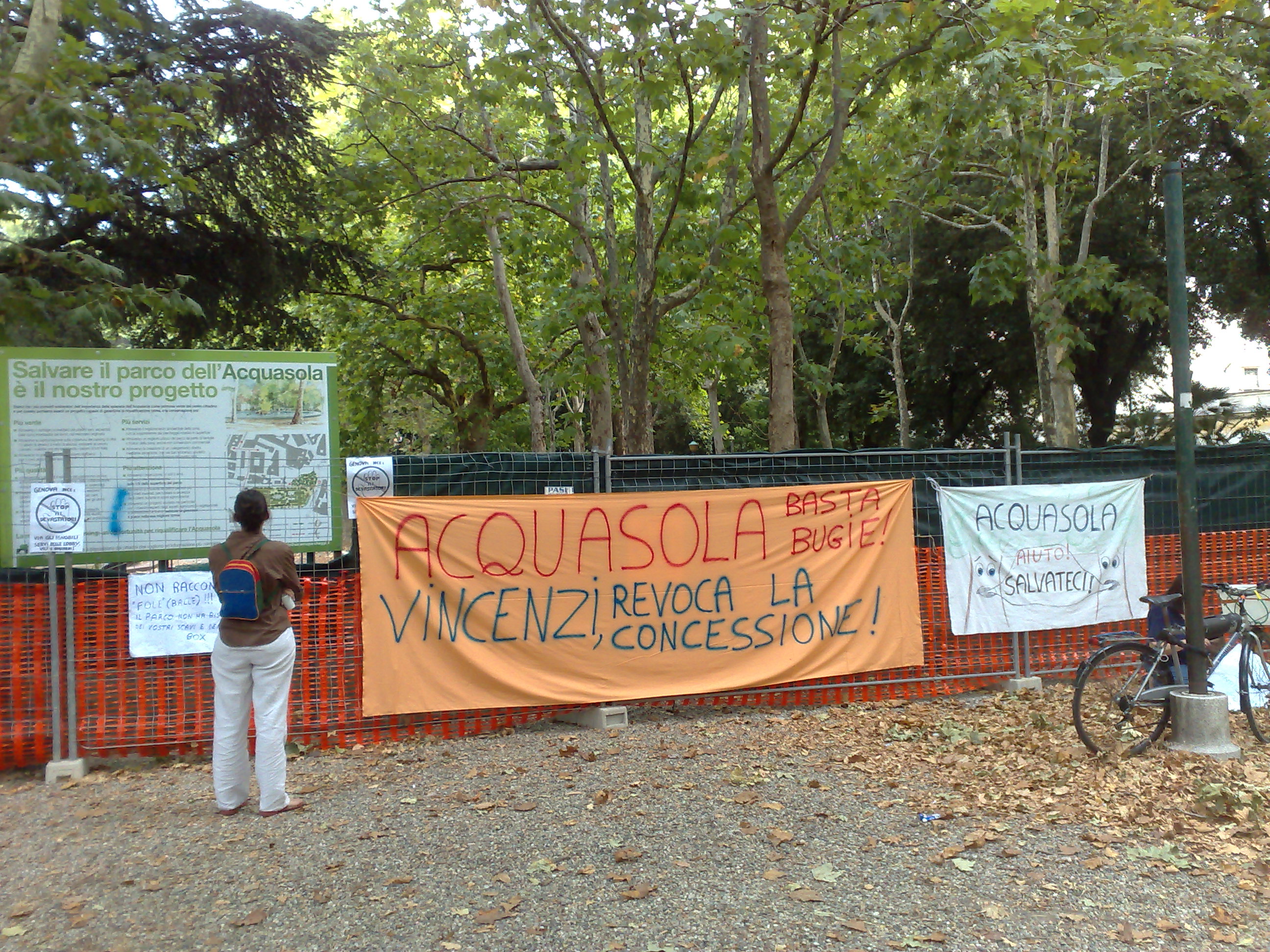 Protesta all'Acquasola