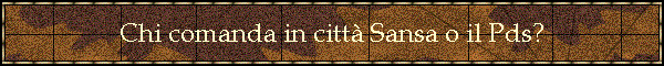 Chi comanda in citt Sansa o il Pds?