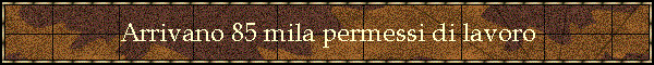Arrivano 85 mila permessi di lavoro